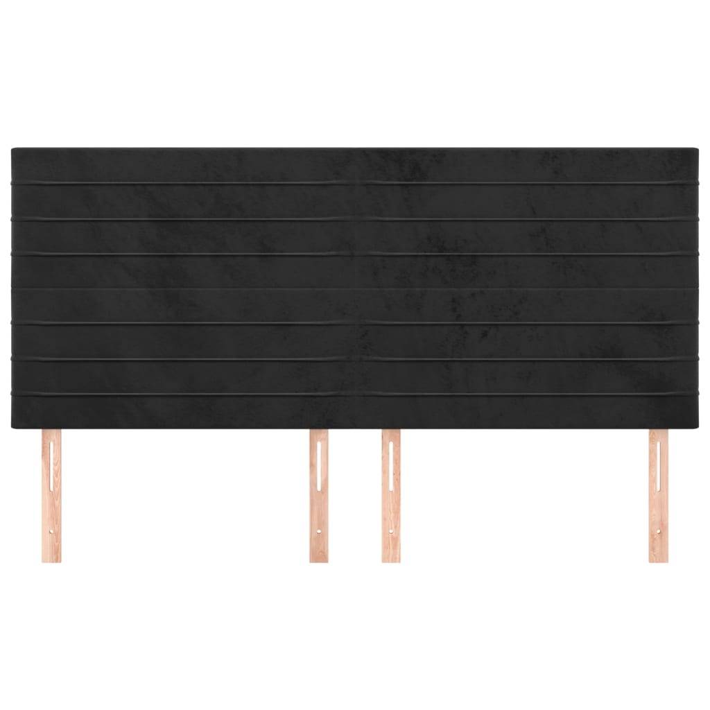 vidaXL Kopfteile 4 Stk. Schwarz 80x5x78/88 cm Samt