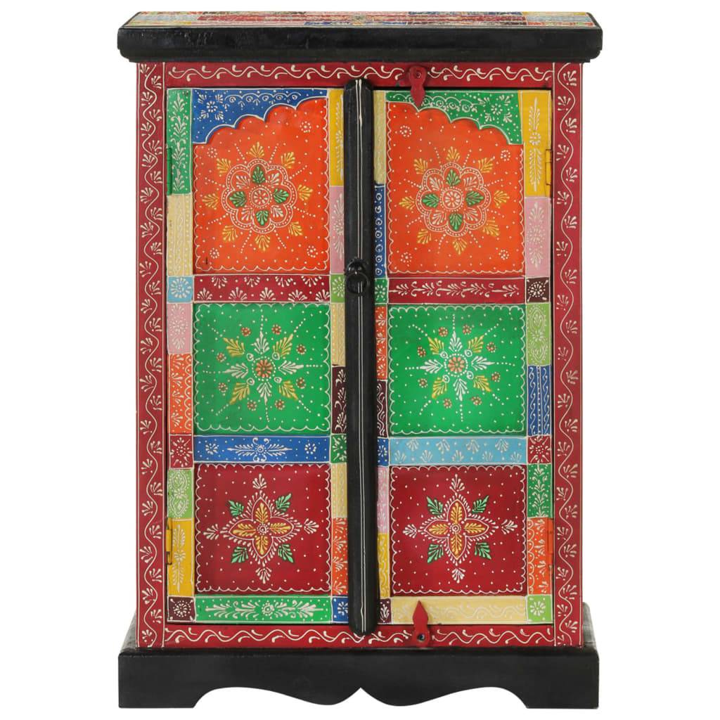 vidaXL Sideboard Handbemalt mit Türen 53x30x75 cm Massivholz Mango