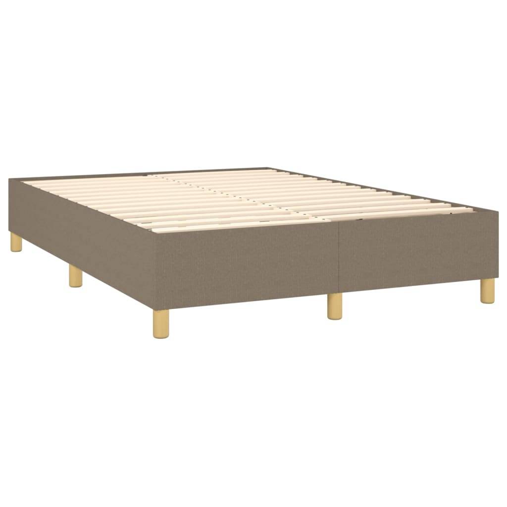 vidaXL Bettgestell ohne Matratze Taupe 140x200 cm Stoff