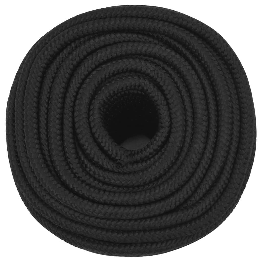 vidaXL Bootsseil Schwarz 14 mm 50 m Polypropylen