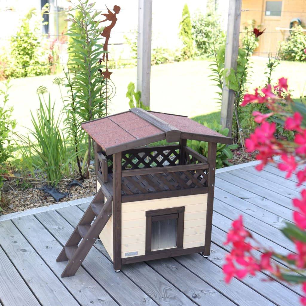 Kerbl Katzenhaus 4-Seasons Deluxe Beheizbar 88x57x77 cm Dunkelbraun