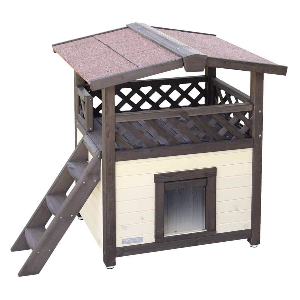 Kerbl Katzenhaus 4-Seasons Deluxe Beheizbar 88x57x77 cm Dunkelbraun