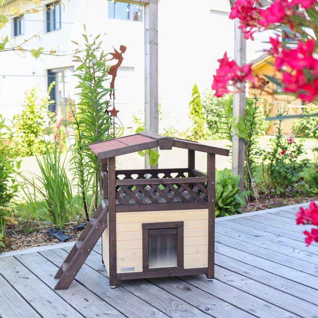 Kerbl Katzenhaus 4-Seasons Deluxe Beheizbar 88x57x77 cm Dunkelbraun