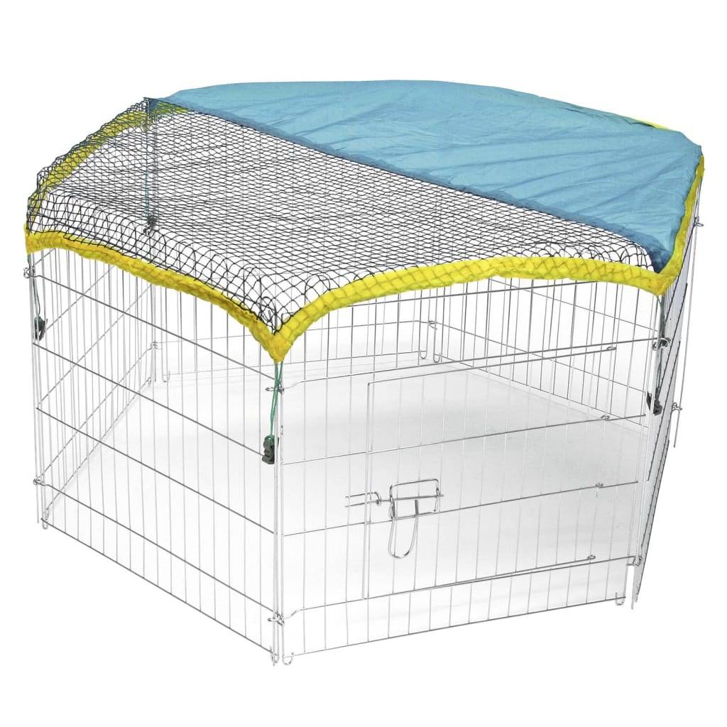 Kerbl Freilaufgehege für Kleintiere Sechseckig 56,5x56,5 cm Chrom