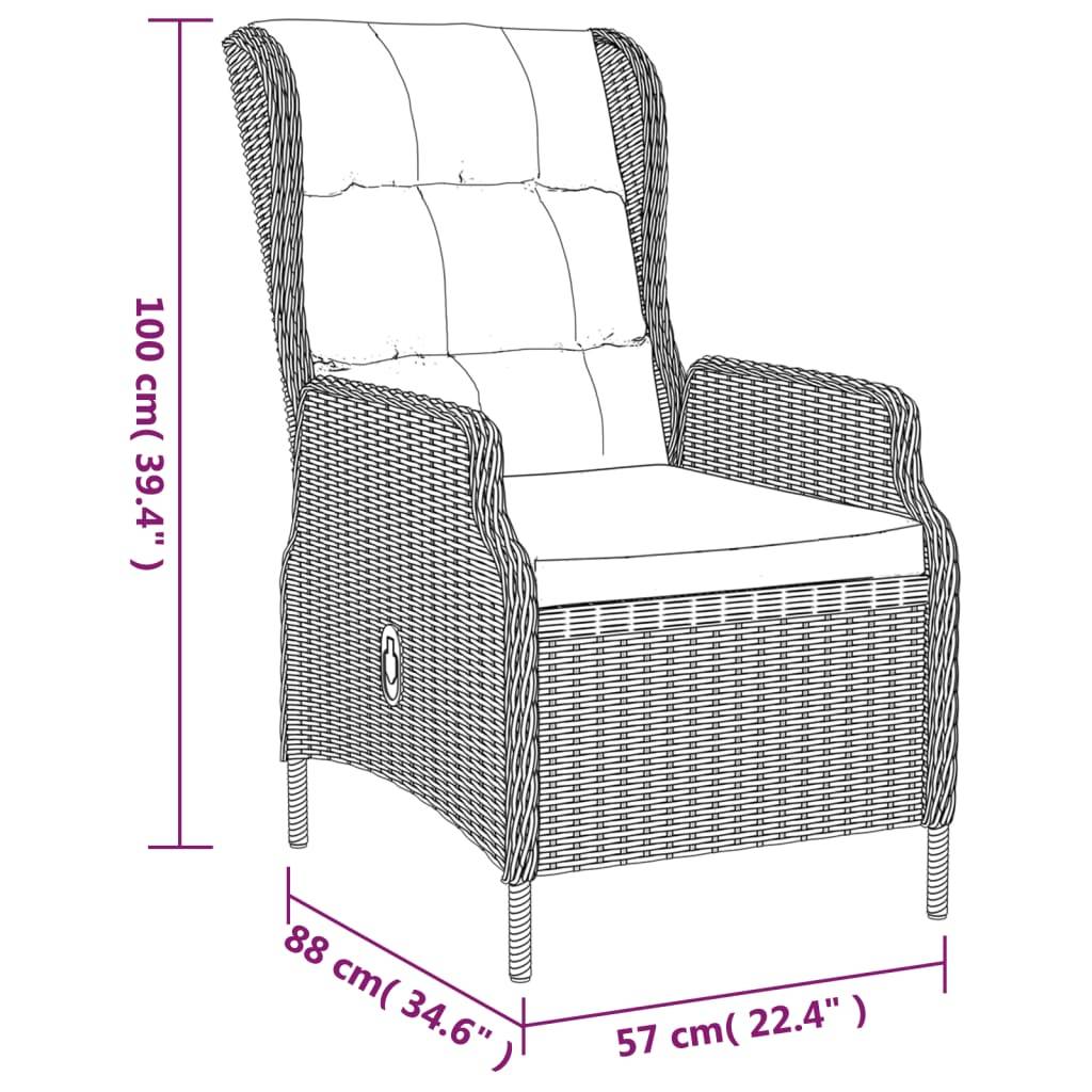 vidaXL 5-tlg. Garten-Essgruppe Braun Poly Rattan