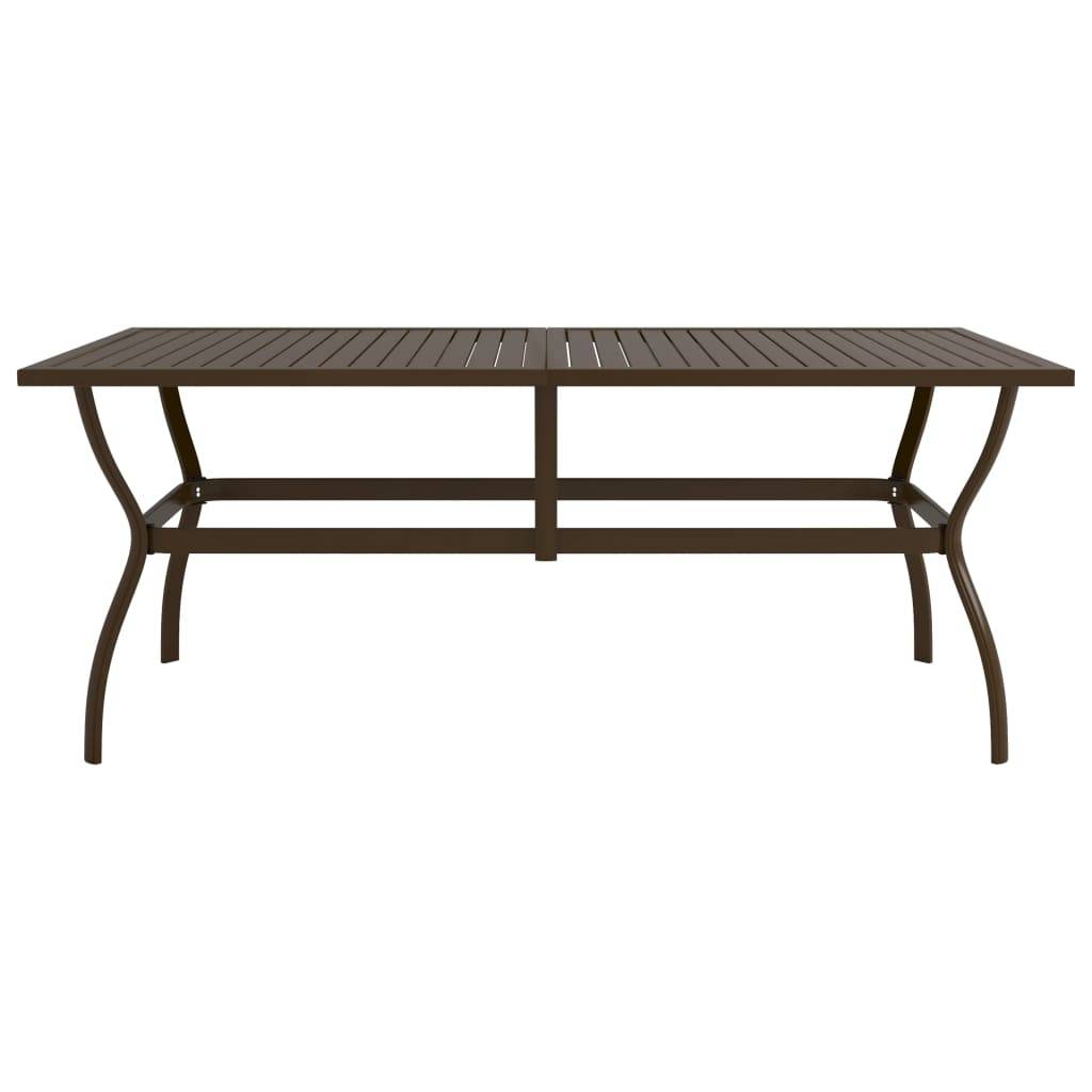 vidaXL Gartentisch Braun 190x80x72 cm Stahl