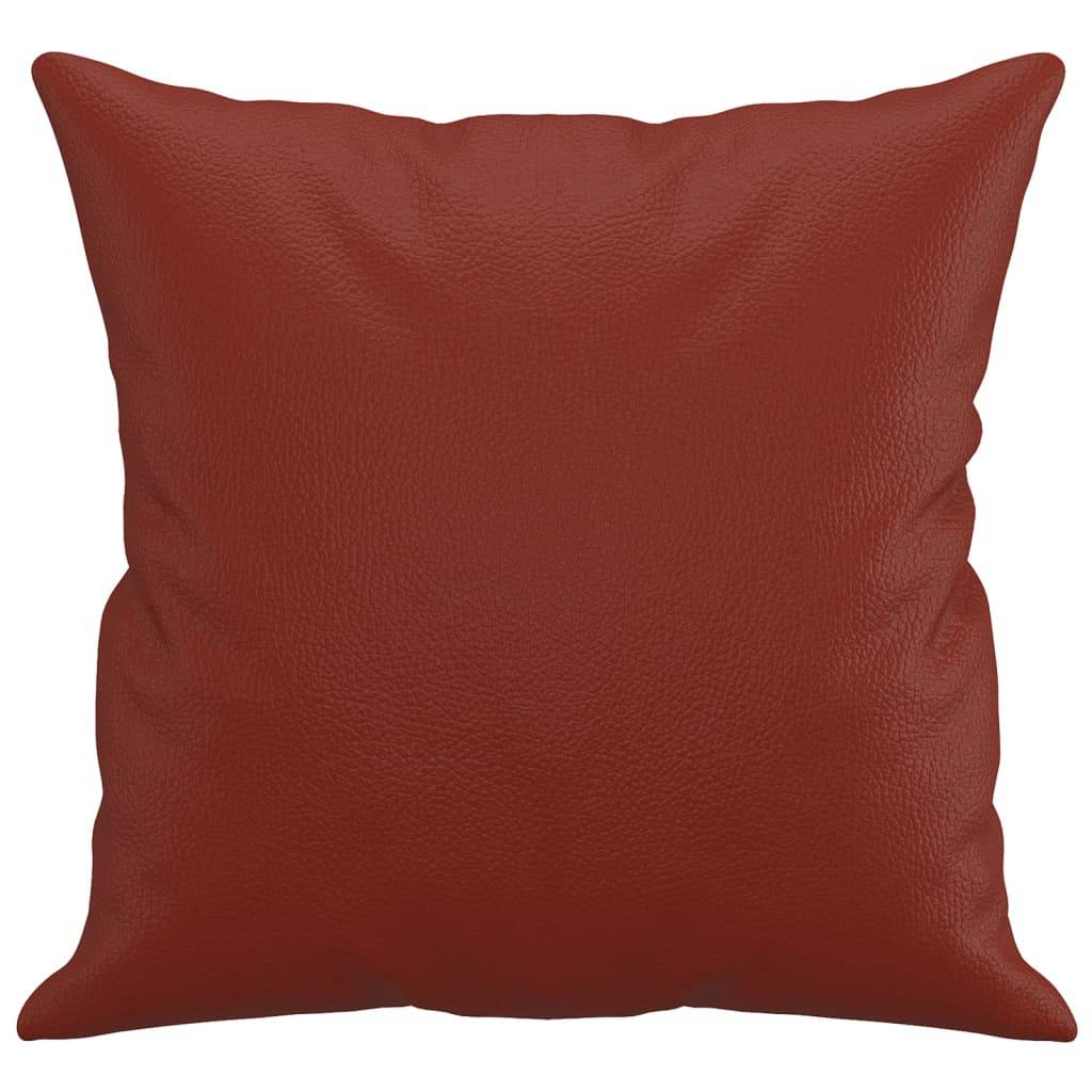 vidaXL Zierkissen 2 Stk. Weinrot 40x40 cm Kunstleder