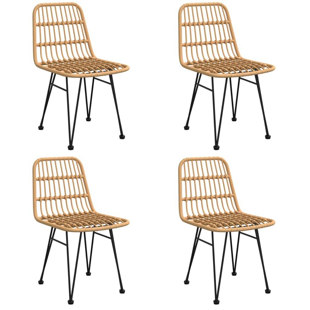vidaXL 5-tlg. Garten-Essgruppe Poly Rattan