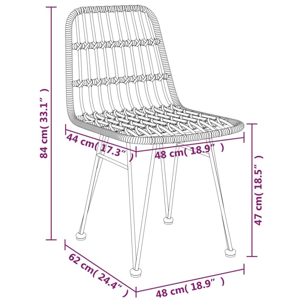 vidaXL 7-tlg. Garten-Essgruppe Schwarz Poly Rattan