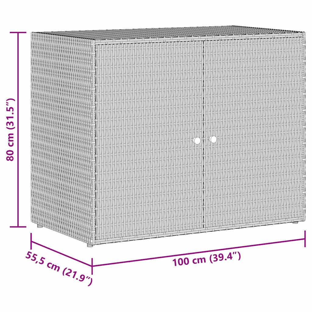 vidaXL Gartenschrank Schwarz 100x55,5x80 cm Poly Rattan