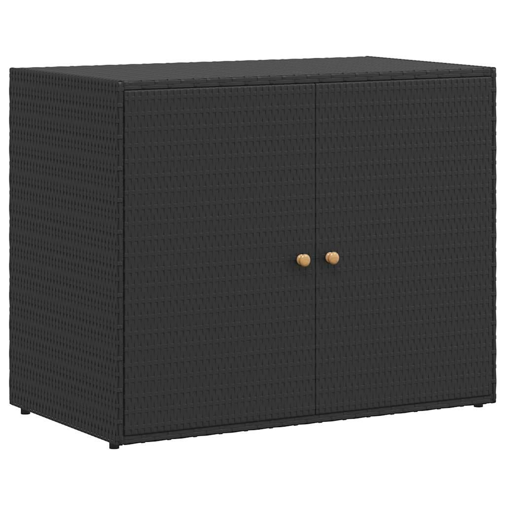 vidaXL Gartenschrank Schwarz 100x55,5x80 cm Poly Rattan