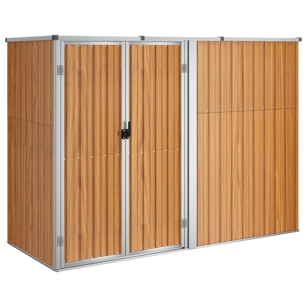 vidaXL Gerätehaus Braun 225x89x161 cm Verzinkter Stahl