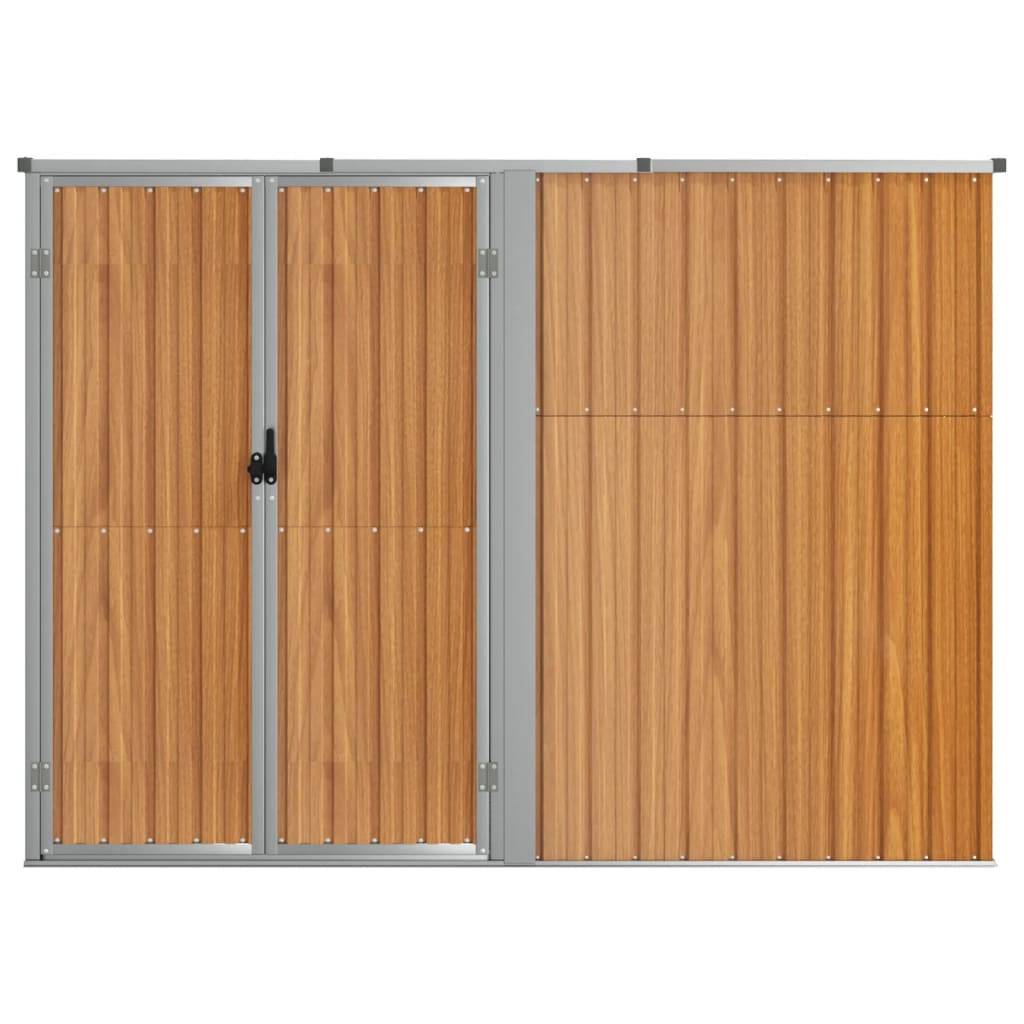 vidaXL Gerätehaus Braun 225x89x161 cm Verzinkter Stahl