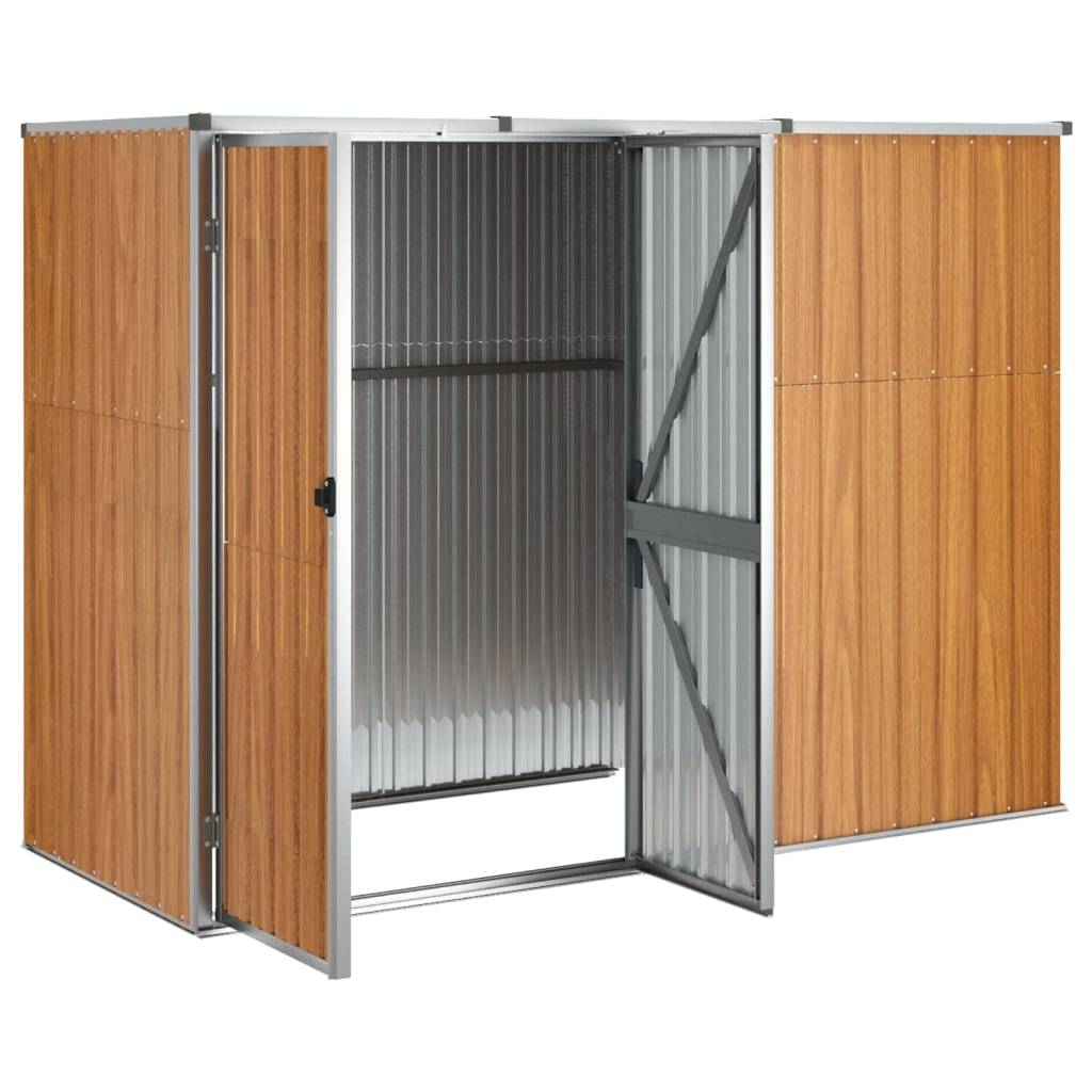 vidaXL Gerätehaus Braun 225x89x161 cm Verzinkter Stahl