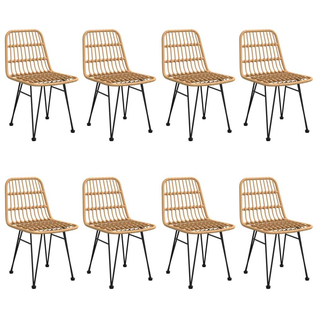 vidaXL 9-tlg. Garten-Essgruppe Poly Rattan