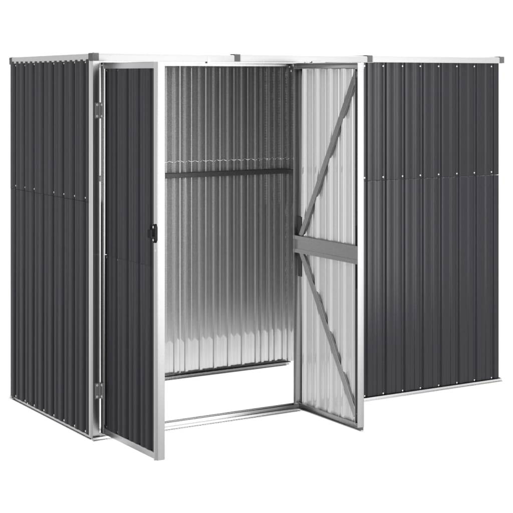 vidaXL Gerätehaus Anthrazit 225x89x161 cm Verzinkter Stahl