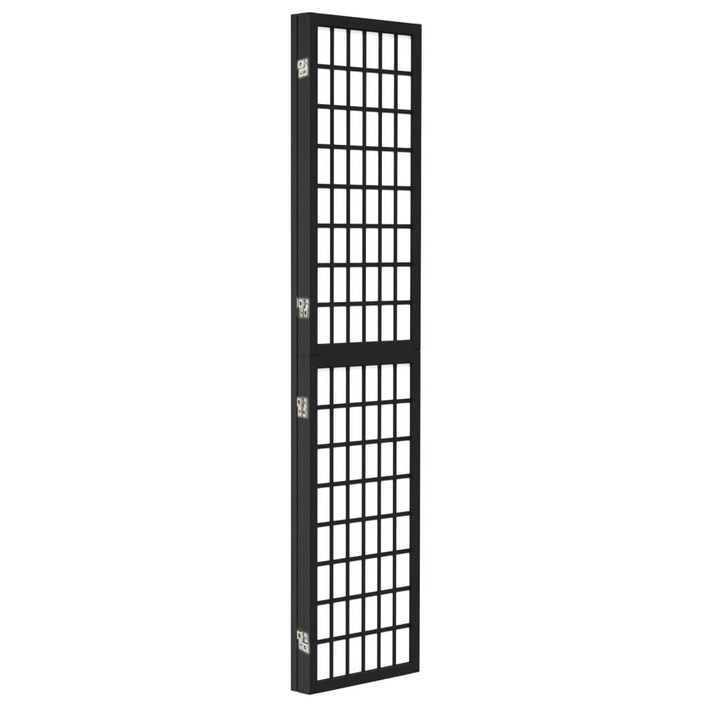 vidaXL 3-tlg. Paravent Japanischer Stil Faltbar 120x170 cm Schwarz