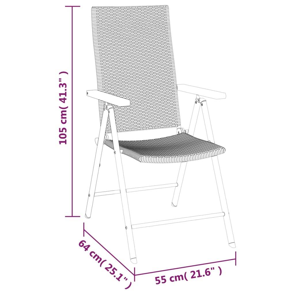 vidaXL 7-tlg. Garten-Essgruppe Schwarz und Braun Poly Rattan