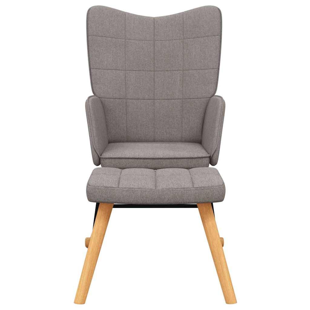vidaXL Schaukelstuhl mit Hocker Stoff Taupe