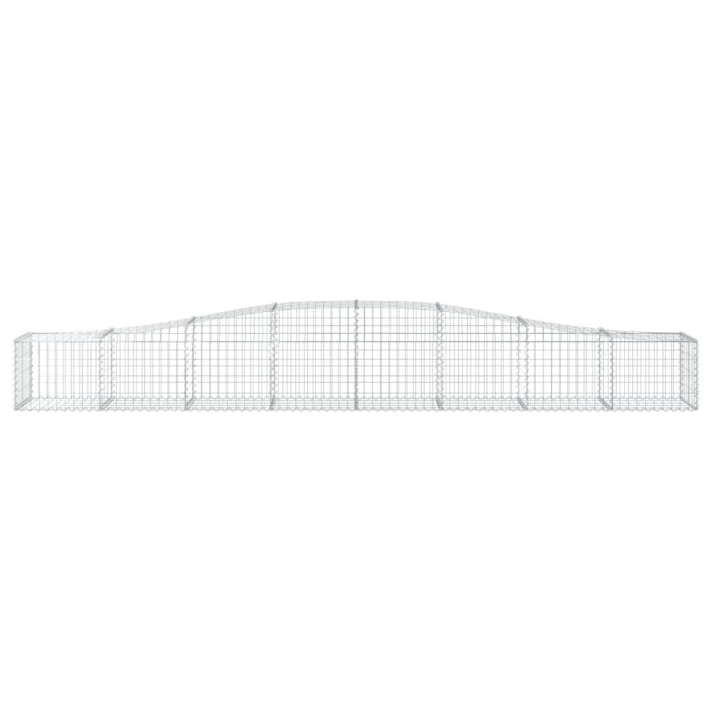 vidaXL Gabione mit Hochbogen 400x50x40/60 cm Verzinktes Eisen