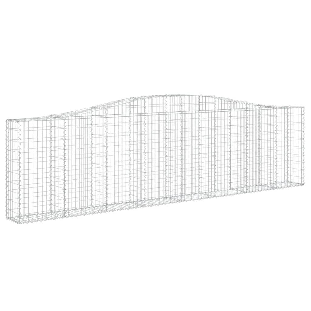 vidaXL Gabione mit Hochbogen 400x30x100/120 cm Verzinktes Eisen
