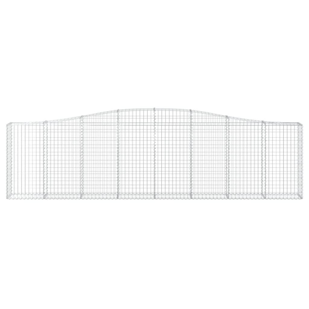 vidaXL Gabione mit Hochbogen 400x30x100/120 cm Verzinktes Eisen