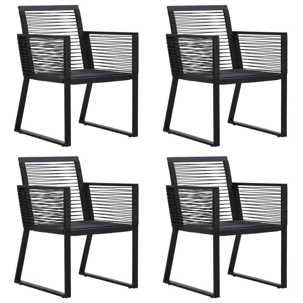 vidaXL 5-tlg. Garten-Essgruppe Schwarz PVC Rattan