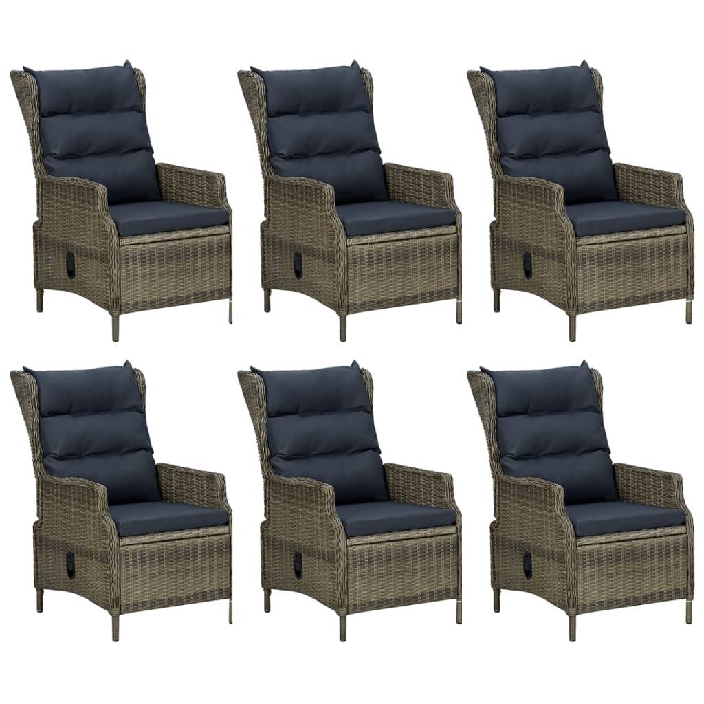 vidaXL 7-tlg. Garten-Essgruppe Braun Poly Rattan