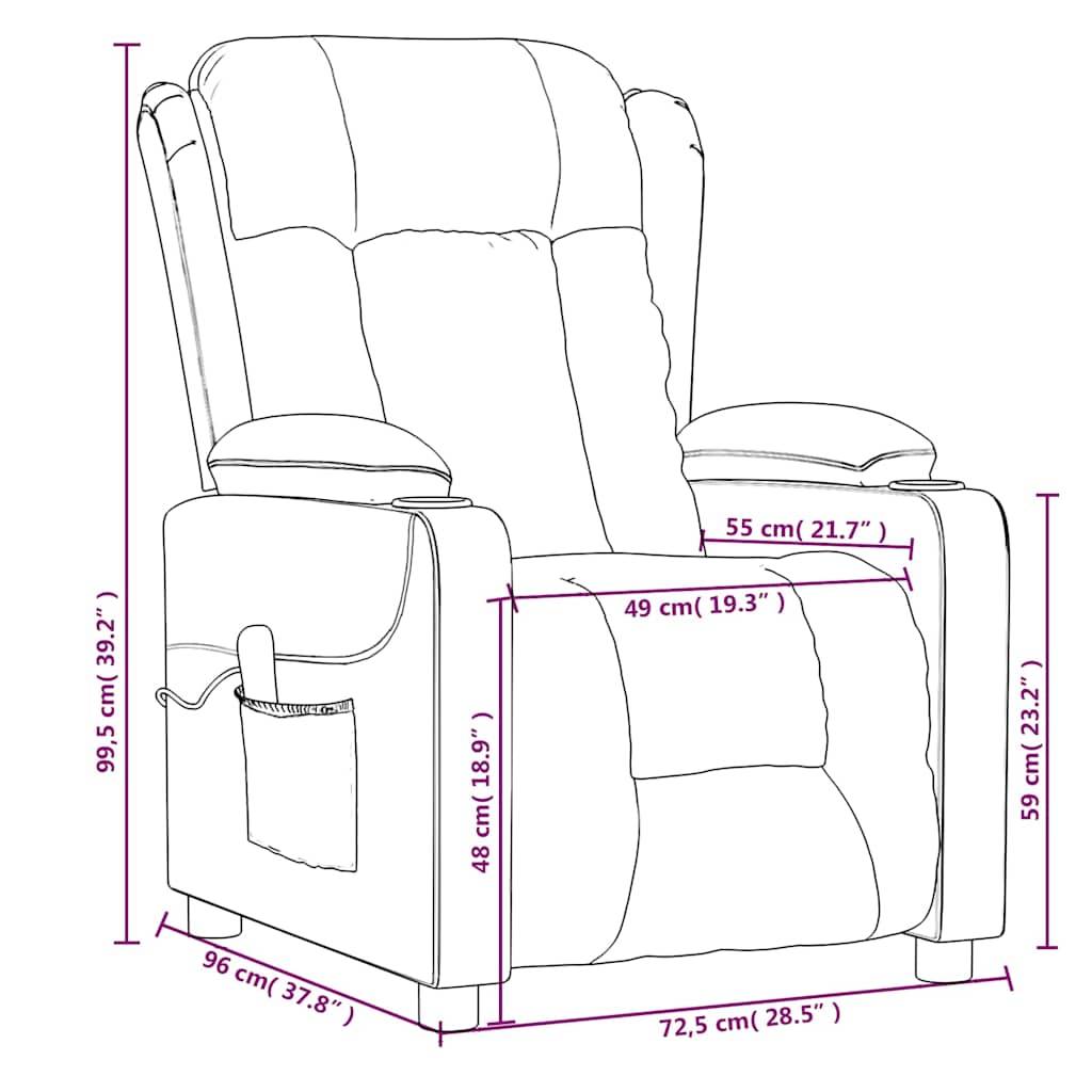 vidaXL Massagesessel Dunkelbraun Stoff