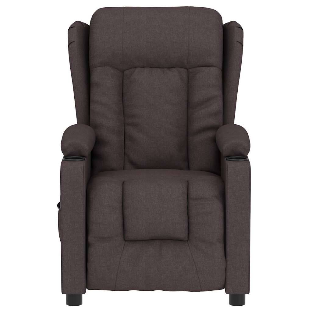 vidaXL Massagesessel Elektrisch Dunkelbraun Stoff