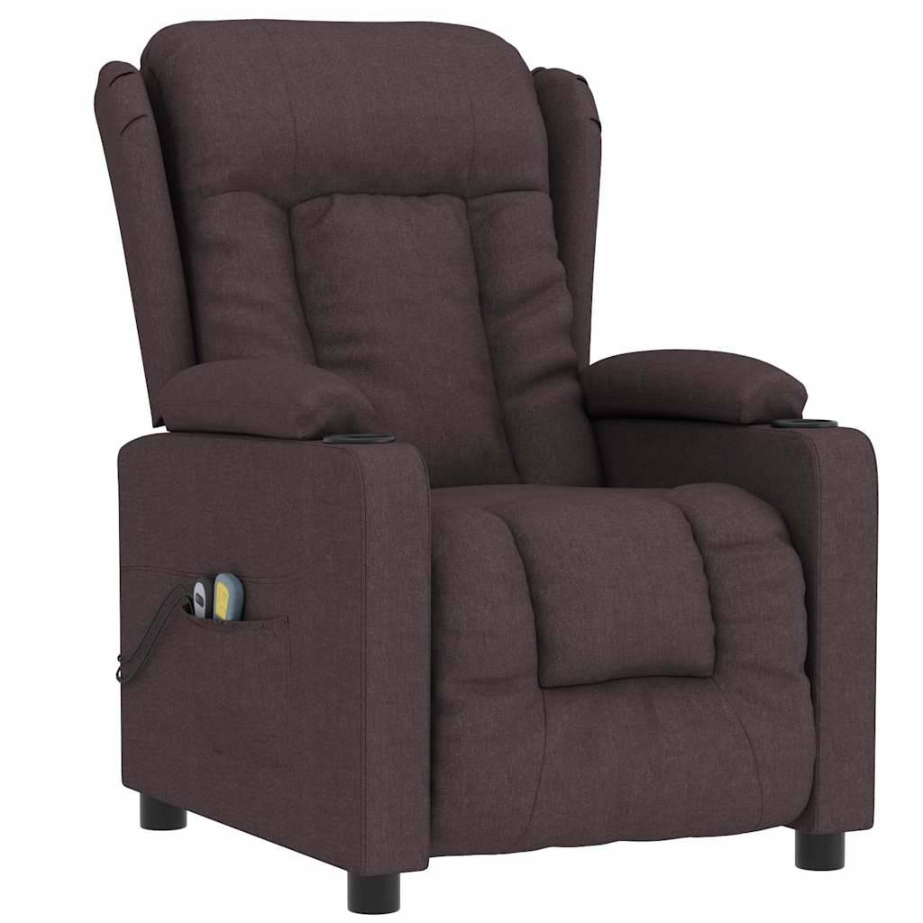 vidaXL Massagesessel Elektrisch Dunkelbraun Stoff