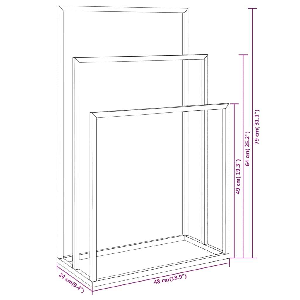 vidaXL Handtuchständer Golden 48x24x79 cm Eisen