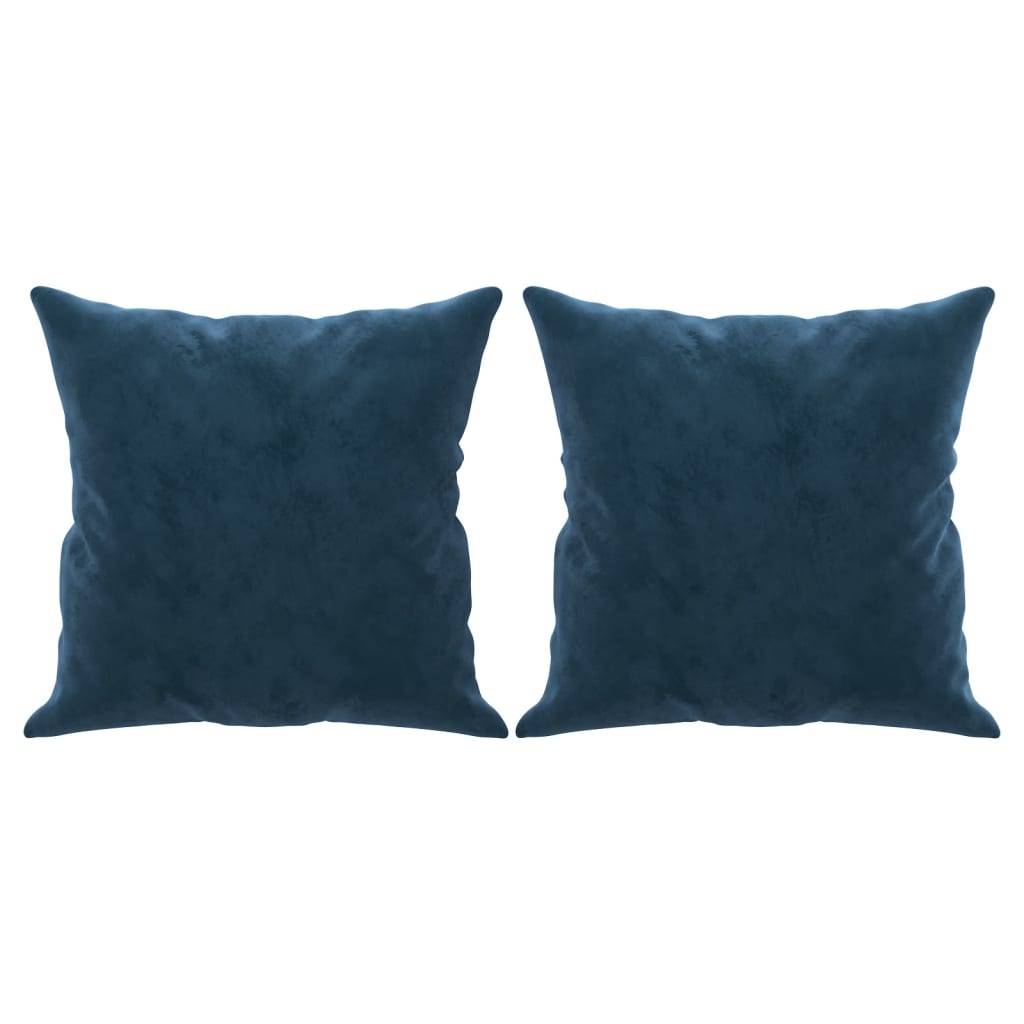 vidaXL Zierkissen 2 Stk. Blau 40x40 cm Samt