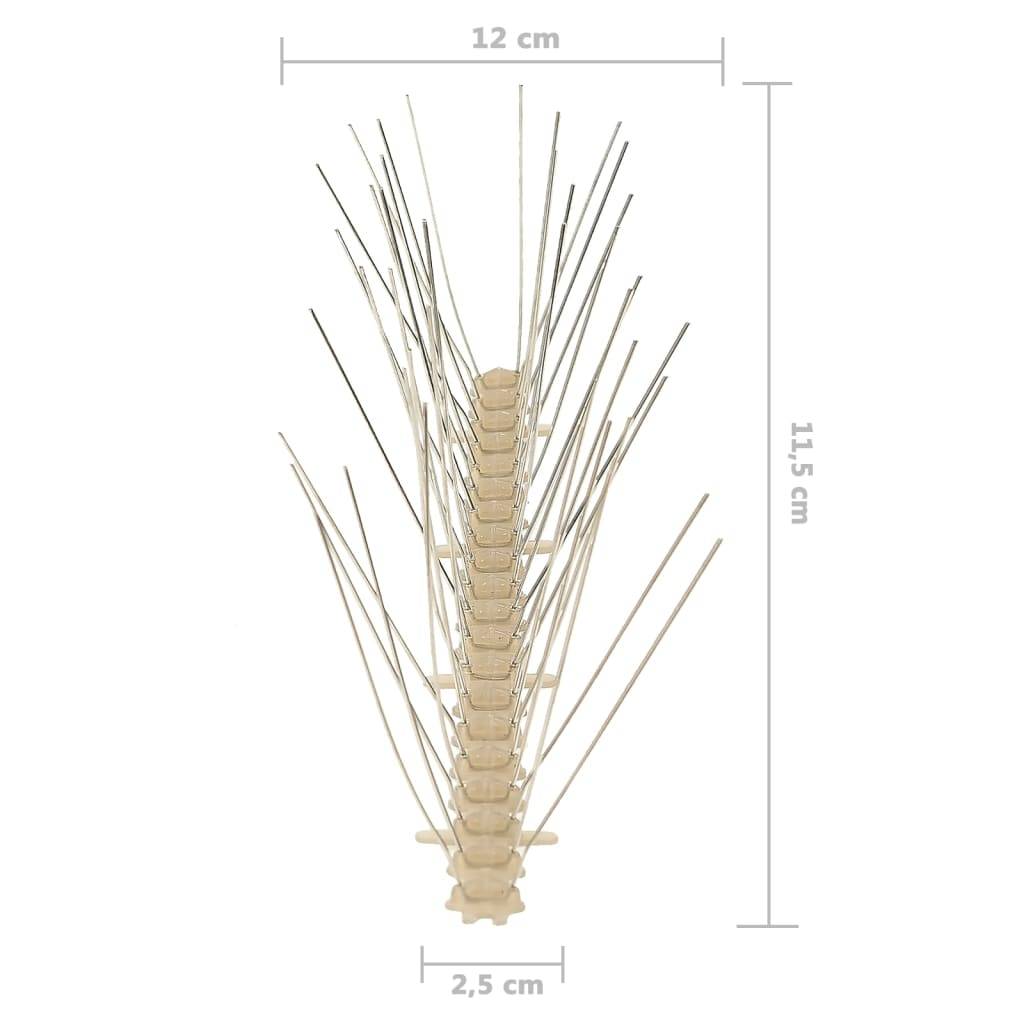 vidaXL 20-tlg. Vogelabwehr-Spikes-Set 10 m Kunststoff 4-reihig