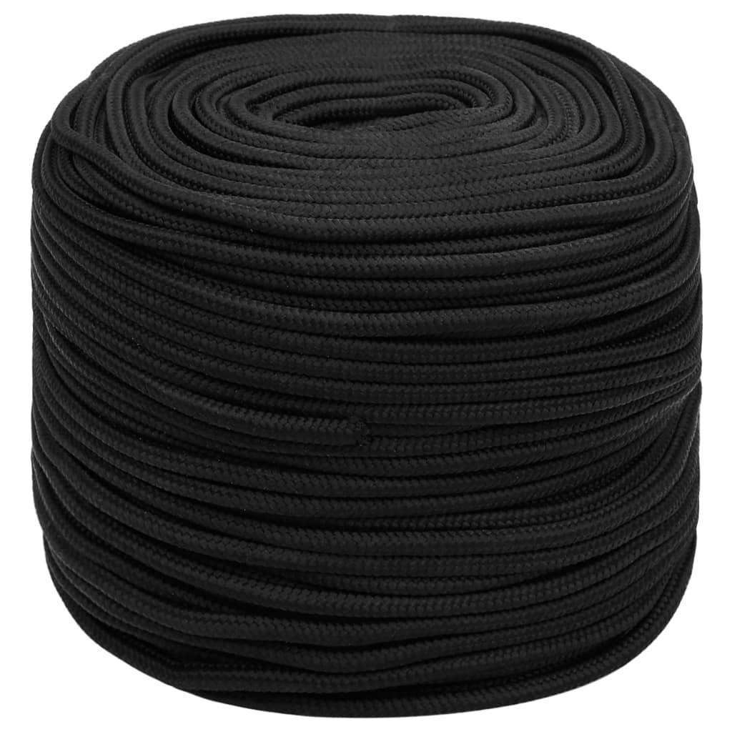 vidaXL Bootsseil Schwarz 8 mm 50 m Polypropylen