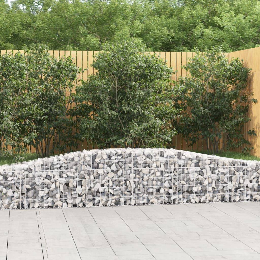 vidaXL Gabionen mit Hochbogen 20 Stk. 400x30x40/60 cm Verzinktes Eisen