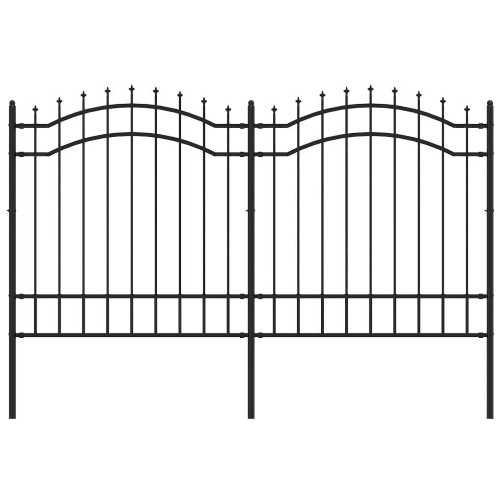 vidaXL Gartenzaun mit Speerspitzen Schwarz 165 cm Stahl
