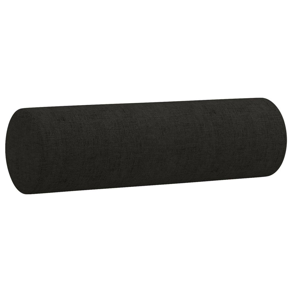 vidaXL Zierkissen 2 Stk. Schwarz Ø15x50 cm Stoff