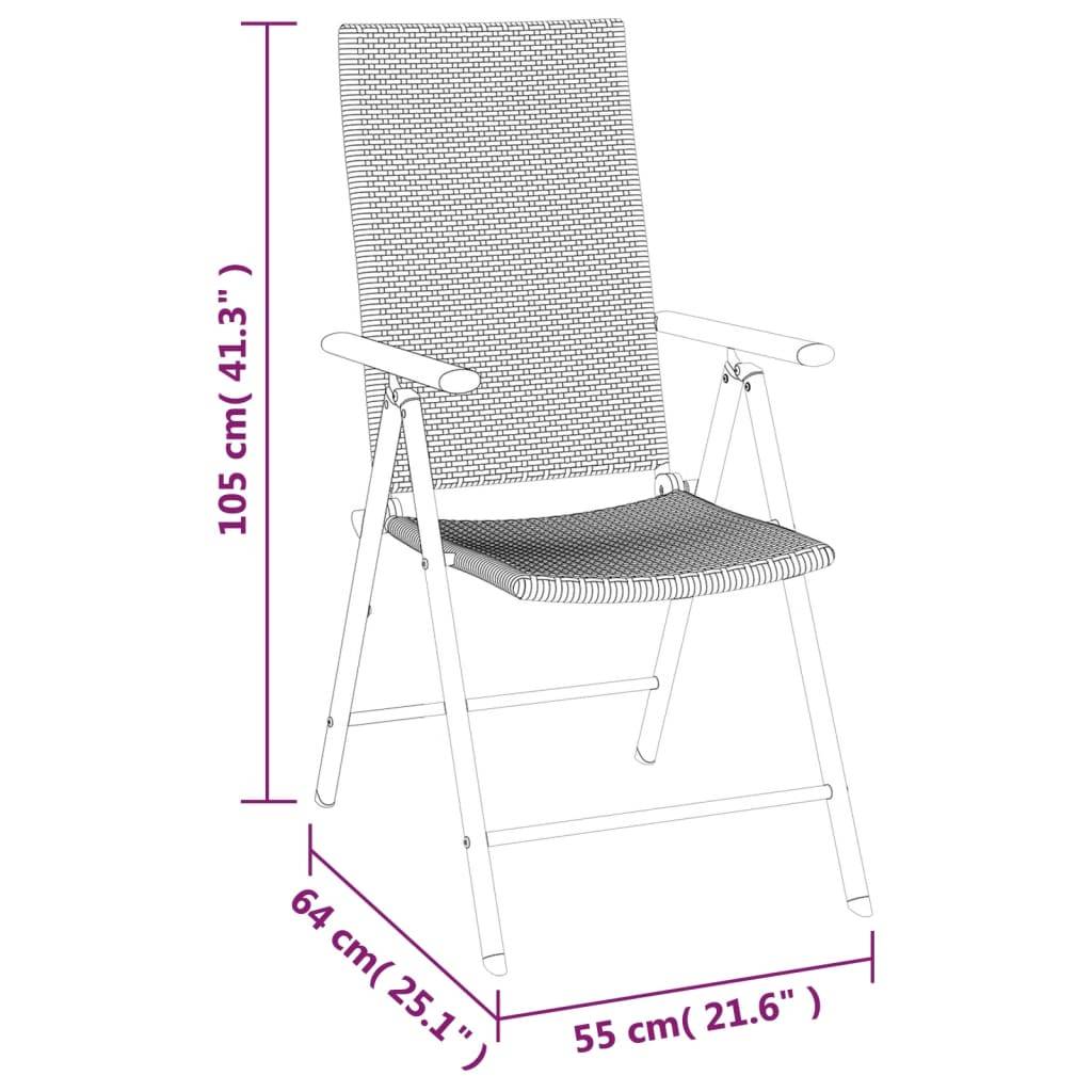 vidaXL 5-tlg. Garten-Essgruppe Schwarz Poly Rattan