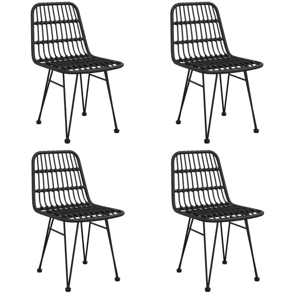vidaXL 5-tlg. Garten-Essgruppe Schwarz Poly Rattan