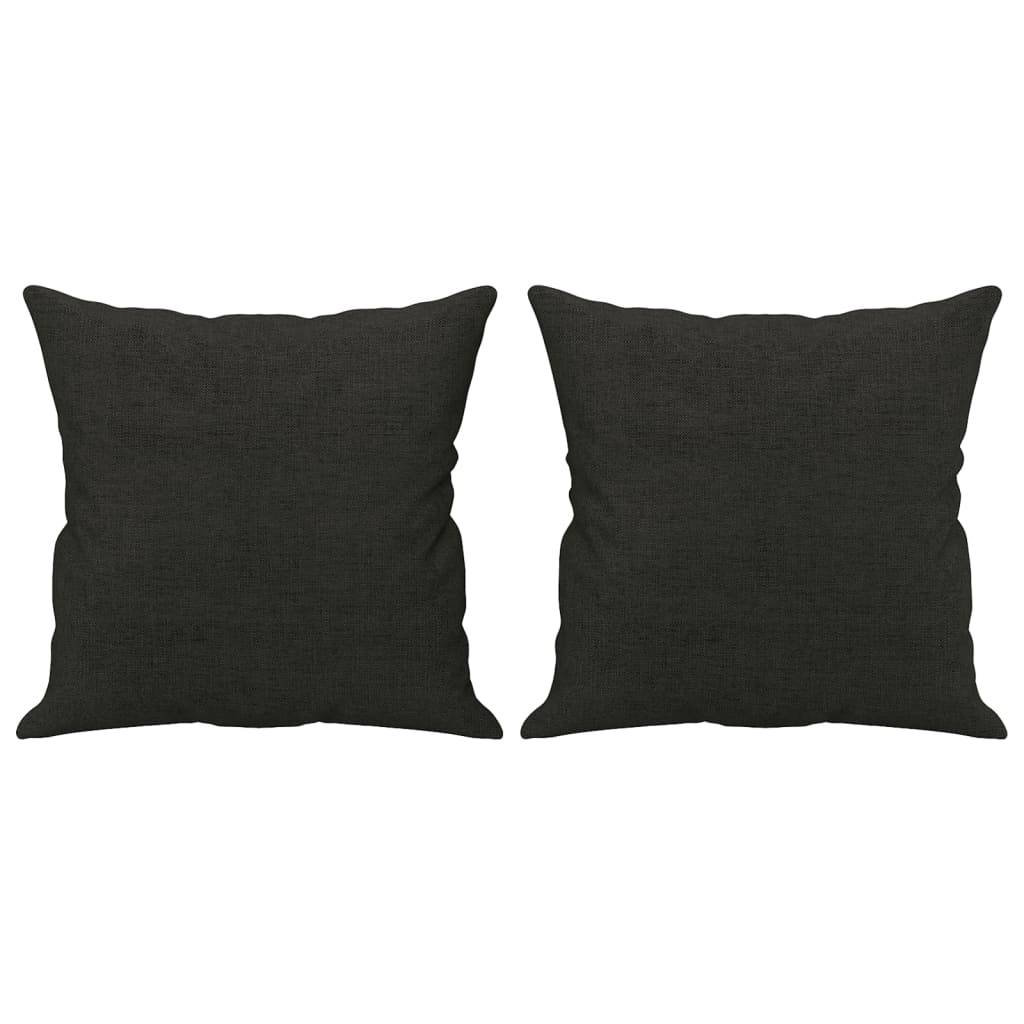 vidaXL Zierkissen 2 Stk. Schwarz 40x40 cm Stoff