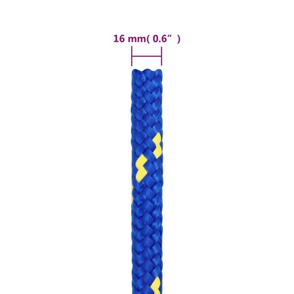 vidaXL Bootsseil Blau 16 mm 100 m Polypropylen