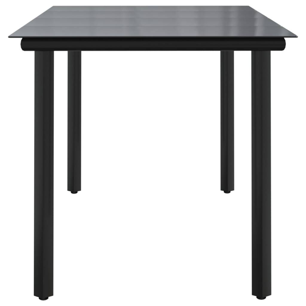 vidaXL Garten-Esstisch Schwarz 160x80x74 cm Stahl und Hartglas