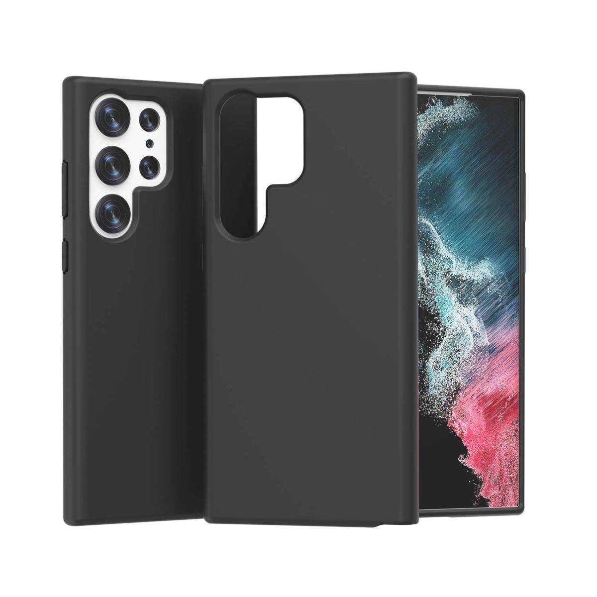 Für Samsung Galaxy S23 Ultra 5G Silikoncase TPU Schutz Schwarz Handy Tasche Hülle Cover Etui Zubehör Neu