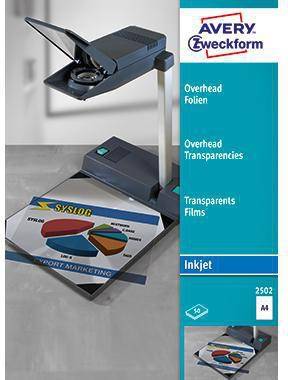 Avery Zweckform Inkjetfolie 2502 DIN A4 transparent 50 St./Pack.