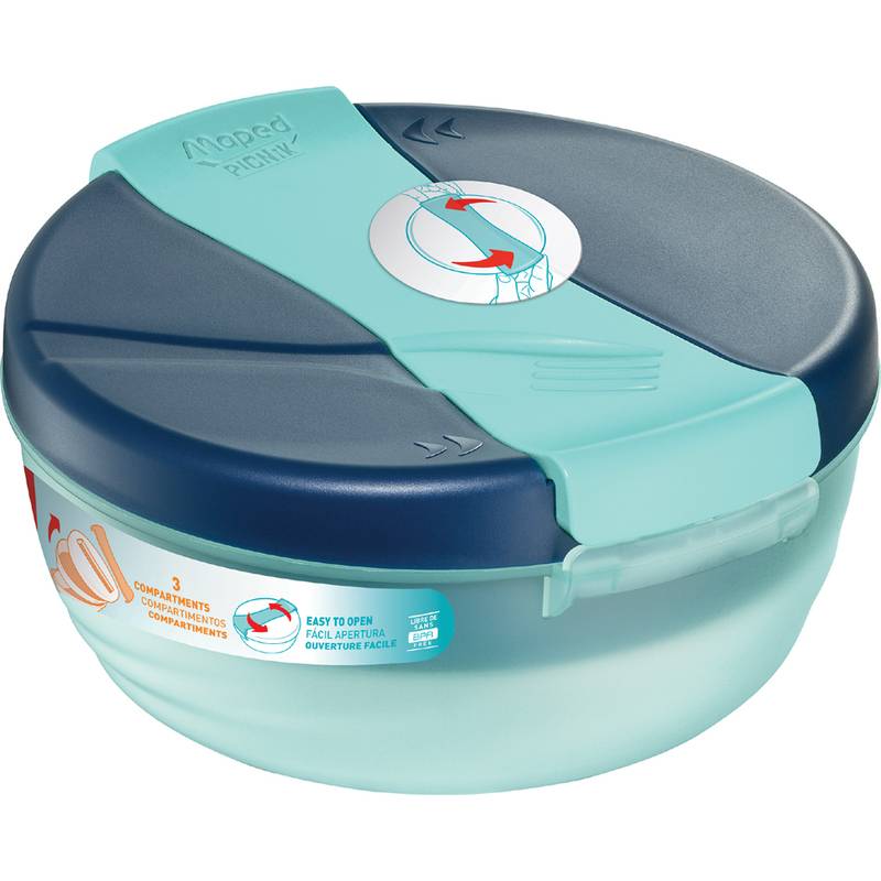 Maped PICNIK Lunchbox ORIGINS, rund, 1,4 l, blau/türkis