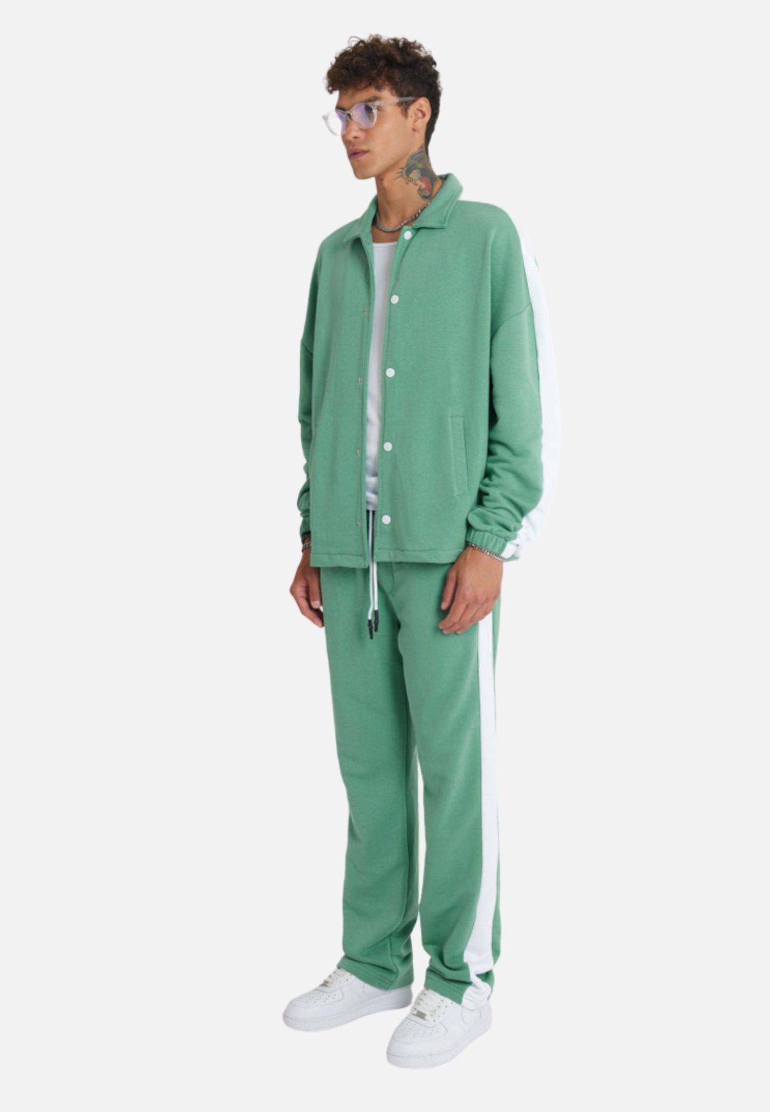 Jogginganzug Set Stripe mit Streifen Jacke Hose S Mintgrün