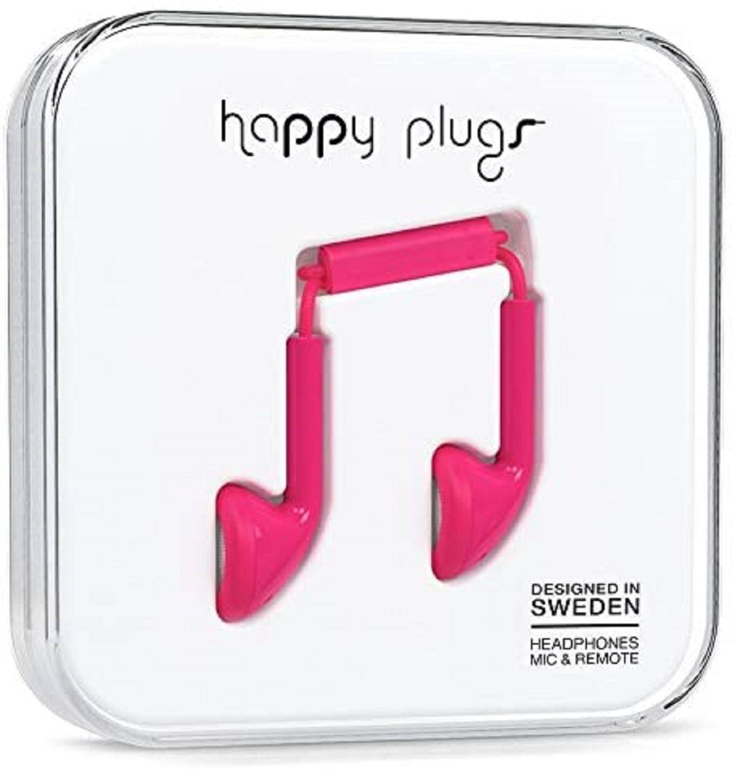 Happy Plugs Earbuds Ohrhörer mit Integriertem Mikrofon und Fernbedienung - Kirschrot