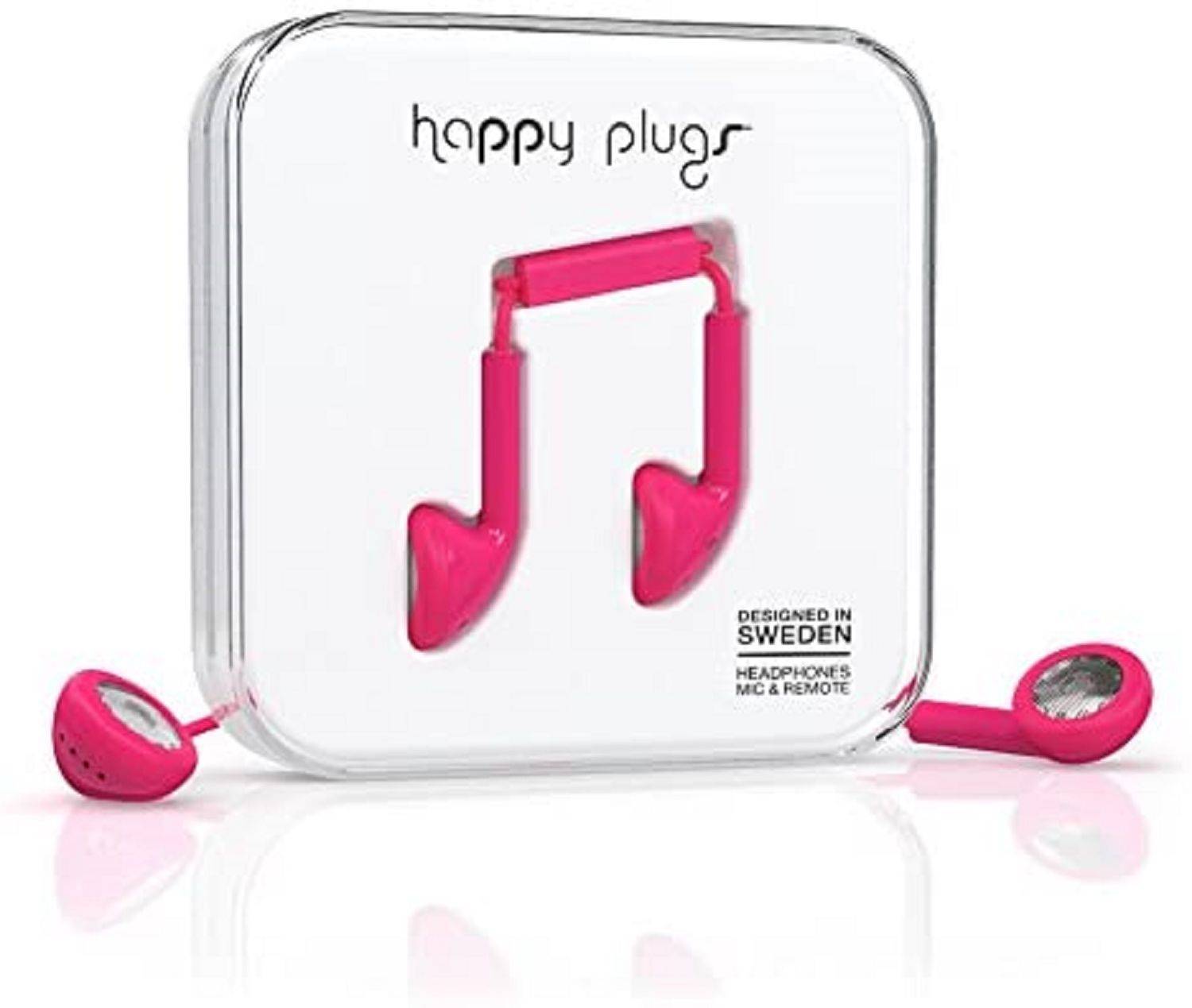 Happy Plugs Earbuds Ohrhörer mit Integriertem Mikrofon und Fernbedienung - Kirschrot