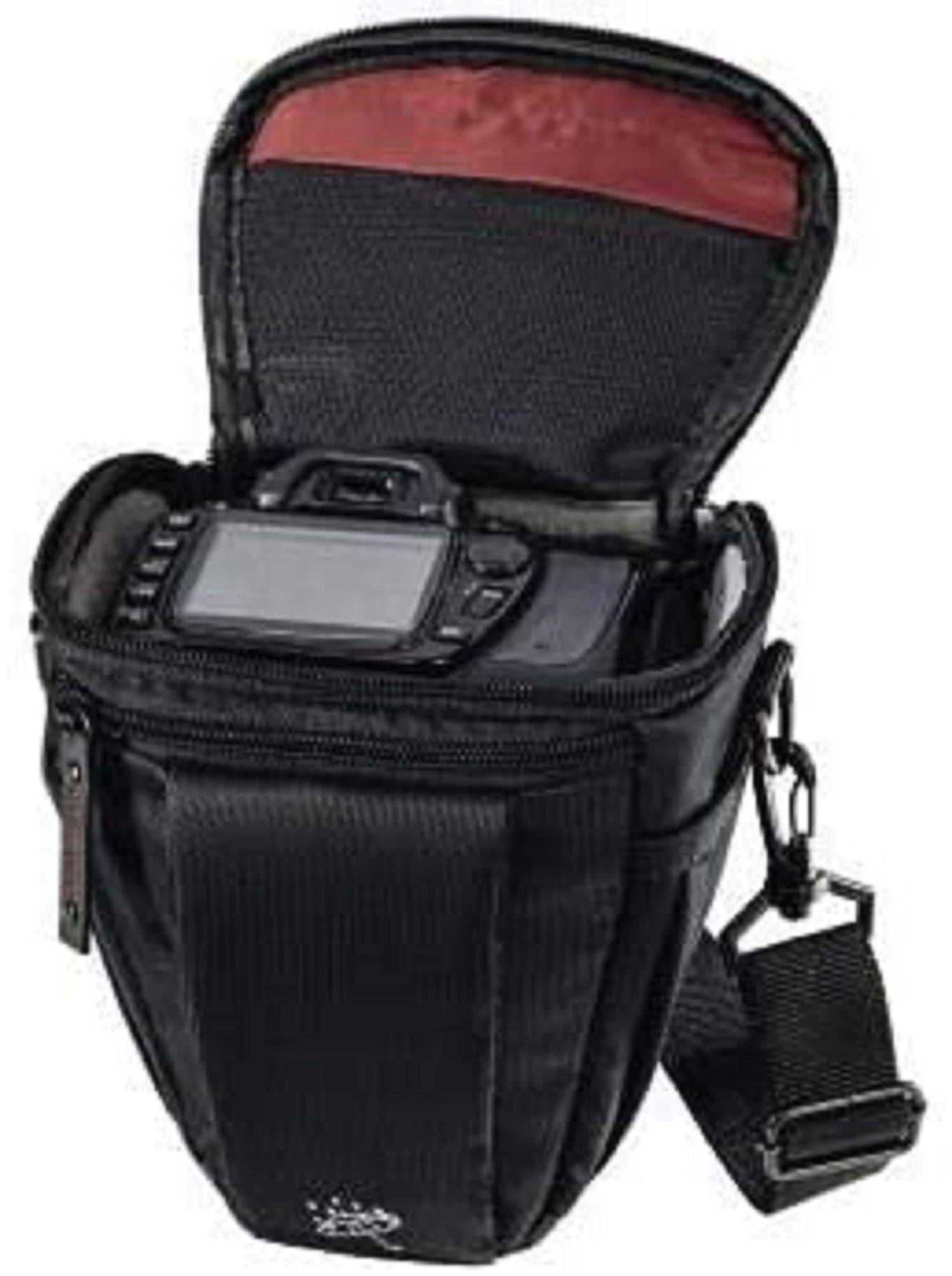 Hama Kameratasche Nashville 110 Colt Gößencode 110 Softbag weiches Fleece-Innenfutter Schwarz-Rot